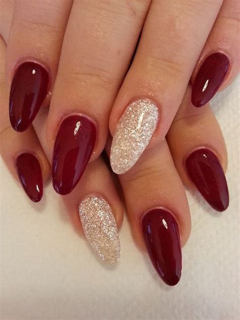 Classic Elegance burgundy christmas nail designs